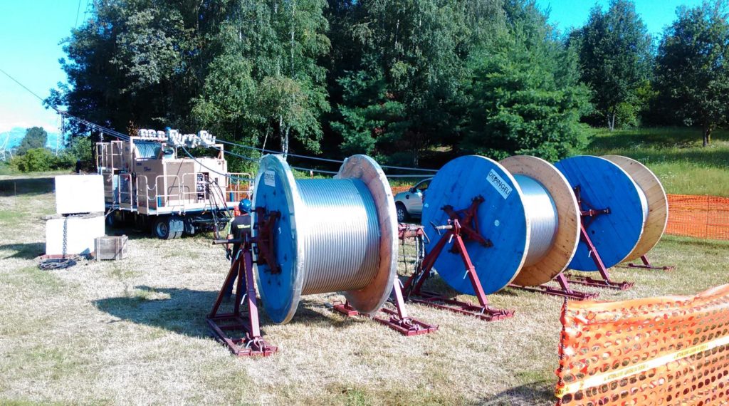 Le bobine di ACCM in uso durante l'installazione